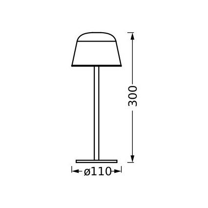 Ledvance - Dimmbare aufladbare LED-Leuchte für Außenbereiche TABLE LED/2,5W/5V IP54 schwarz