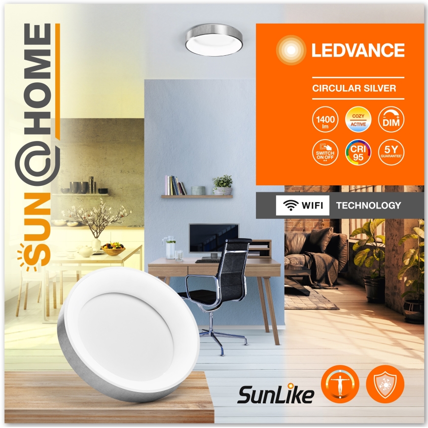 Ledvance – Dimmbare LED-Deckenleuchte SUN@HOME CIRCULAR LED/18,5W/230V Wi-Fi