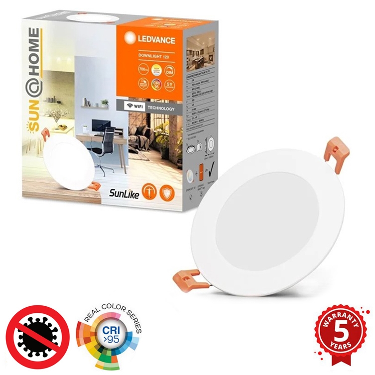 Ledvance - Dimmbare LED-Einbauleuchte SUN@HOME LED/8W/230V 2200-5000K CRI 95 Wi-Fi