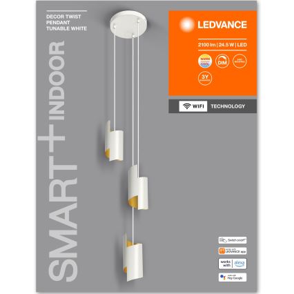 Ledvance – Dimmbare LED-Hängeleuchte an Schnur SMART+ DECOR 3xLED/8W/230V weiß Wi-Fi