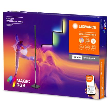 Ledvance - Dimmbare LED-RGBW-Stehleuchte 2-in-1 SMART+ MAGIC LED/24W/230V Wi-Fi