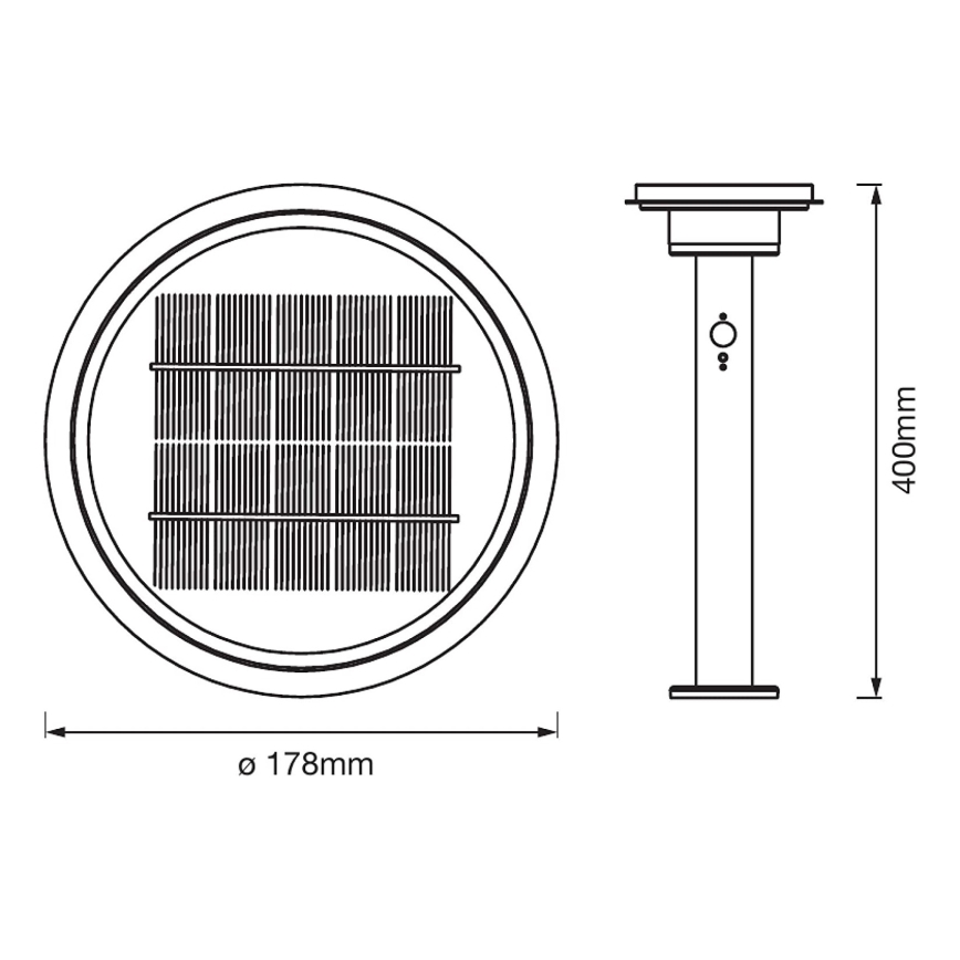 Ledvance - Dimmbare LED-Solarleuchte mit Sensor CIRCLE LED/6W/3,2V 2200 mAh IP44