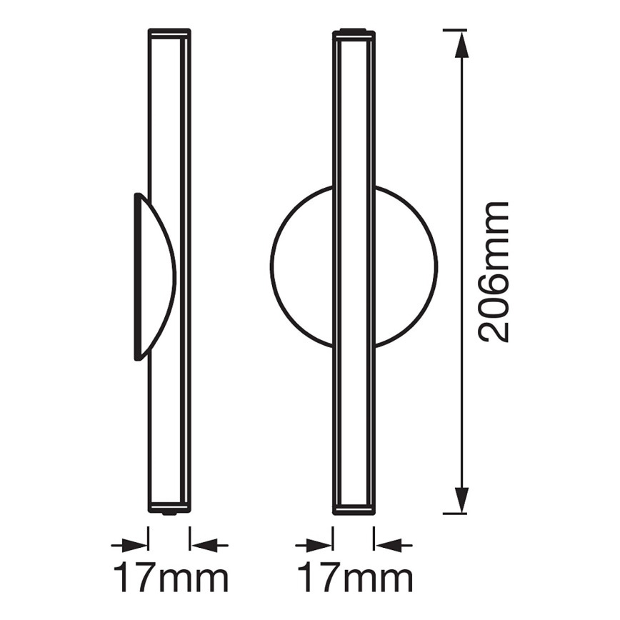 Ledvance - Dimmbare LED-Spiegelbeleuchtung LEDSTIXX LED/2W/Li-Ion 800 mAh IP44 CRI 90