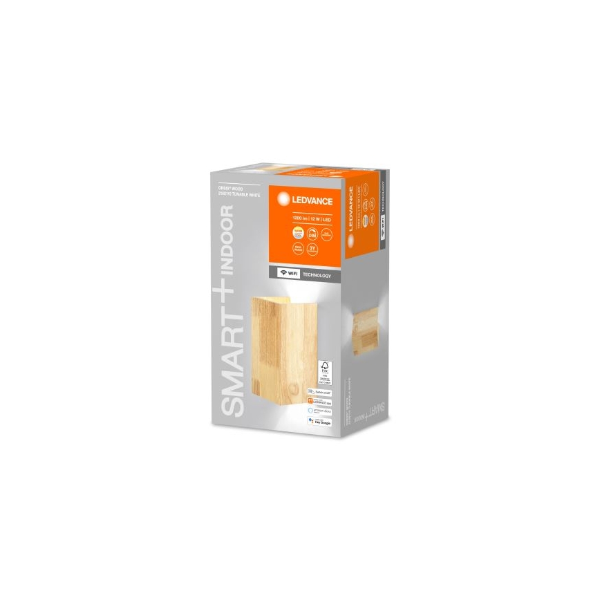 Ledvance - Dimmbare LED-Wandleuchte SMART+ WOOD LED/12W/230V 3000-6500K Wi-Fi
