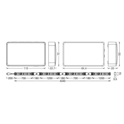 Ledvance - Dimmbarer LED-RGB-Streifen für TV SYNCH BOX FLEX SMART+ MAGIC 4,5m LED/18W/230V Wi-Fi