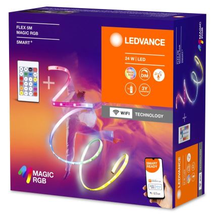 Ledvance - Dimmbarer LED-RGB-Streifen SMART+ MAGIC FLEX 5m LED/24W/230V Wi-Fi + Fernbedienung