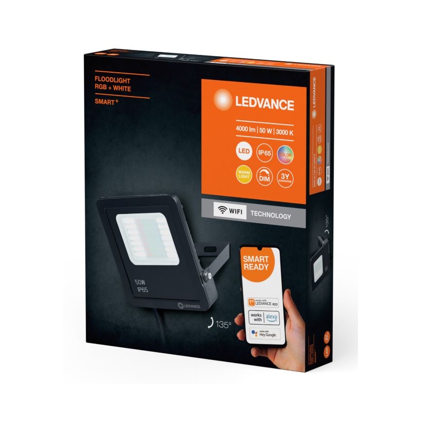 Ledvance - Dimmbarer LED-RGBW-Strahler für den Außenbereich SMART+ FLOODLIGHT LED/50W/230V IP65 Wi-Fi