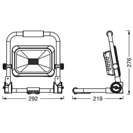Ledvance - Dimmbarer, aufladbarer LED-Outdoor-Strahler WORKLIGHT BATTERY LED/30W/5V 2200 mAh IP54