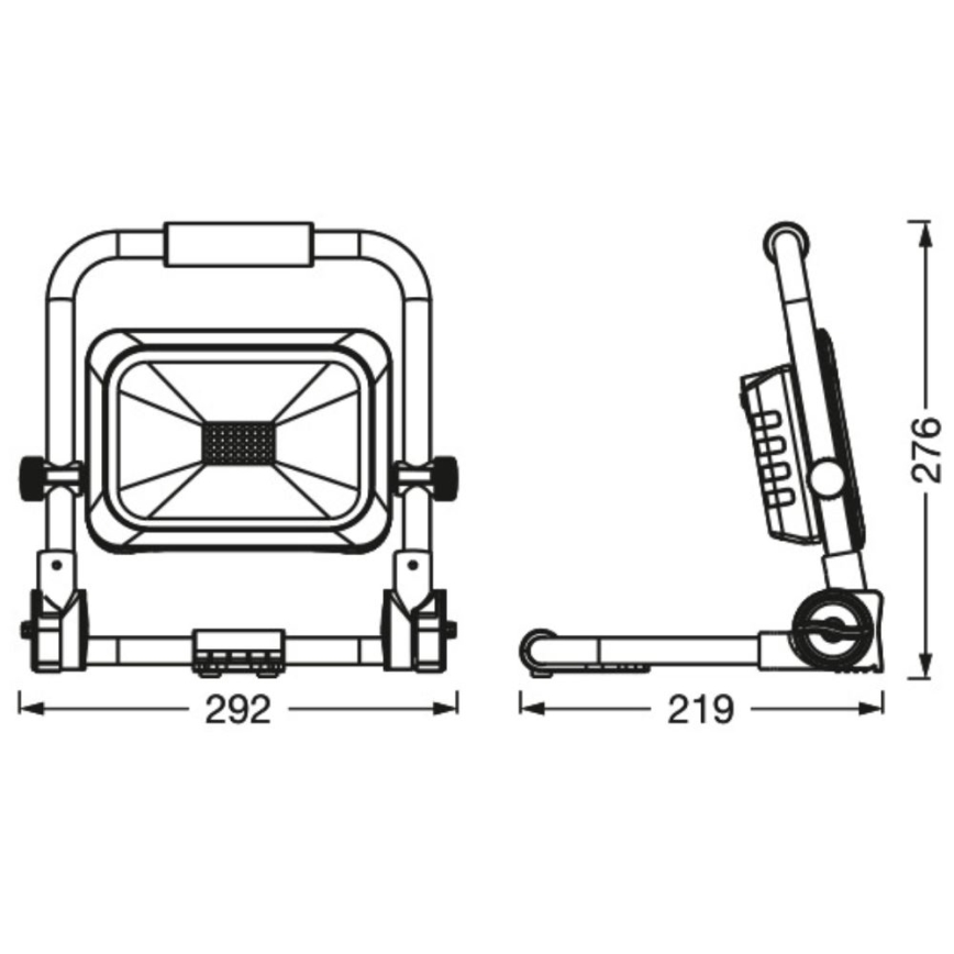 Ledvance - Dimmbarer, aufladbarer LED-Outdoor-Strahler WORKLIGHT BATTERY LED/30W/5V 2200 mAh IP54