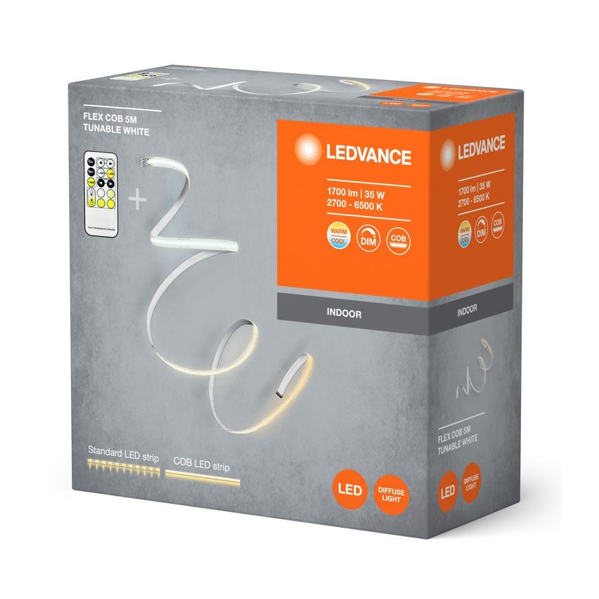 Ledvance - Dimmbarer LED-Streifen FLEX COB 5m LED/35W/230V 2700-6500K + Fernbedienung