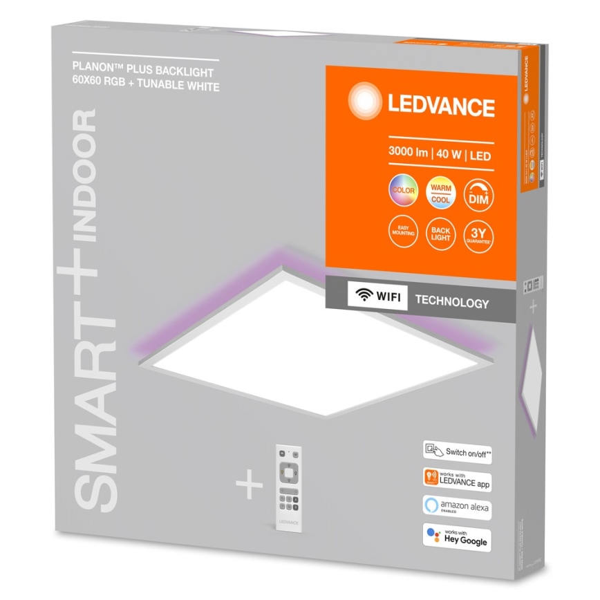 Ledvance - LED RGBW dimmbares Panel SMART+ PLANON LED/40W/230V 3000-6500K 60x60 cm Wi-Fi + Fernbedienung