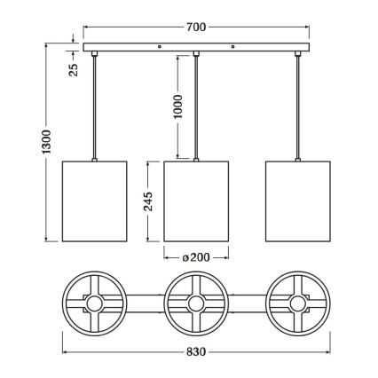 Ledvance - Hängeleuchte DECOR CARDBOARD 3xE27/15W/230V