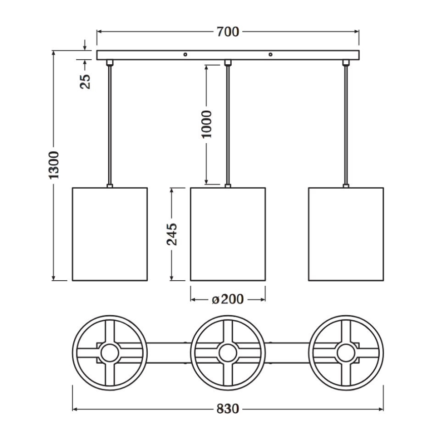 Ledvance - Hängeleuchte DECOR CARDBOARD 3xE27/15W/230V