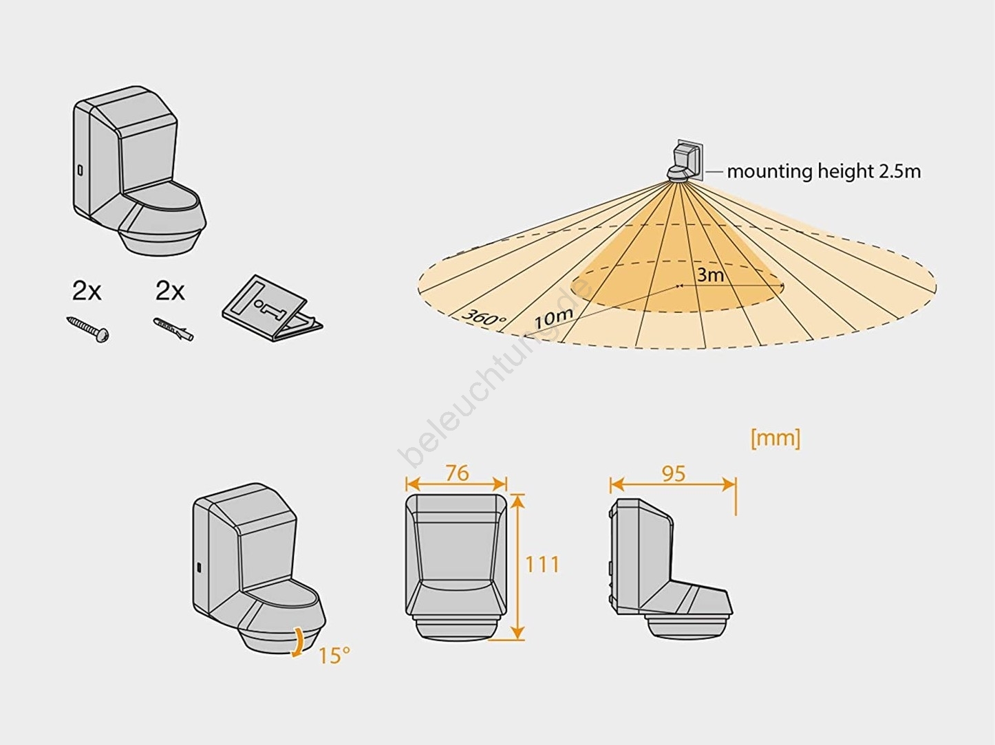 Ledvance - Infrarot-Bewegungsmelder für den Außenbereich 230V IP55 weiß