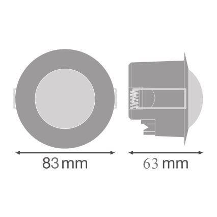 Ledvance - Infrarot-Einbaubewegungsmelder FLUSH 230V weiß