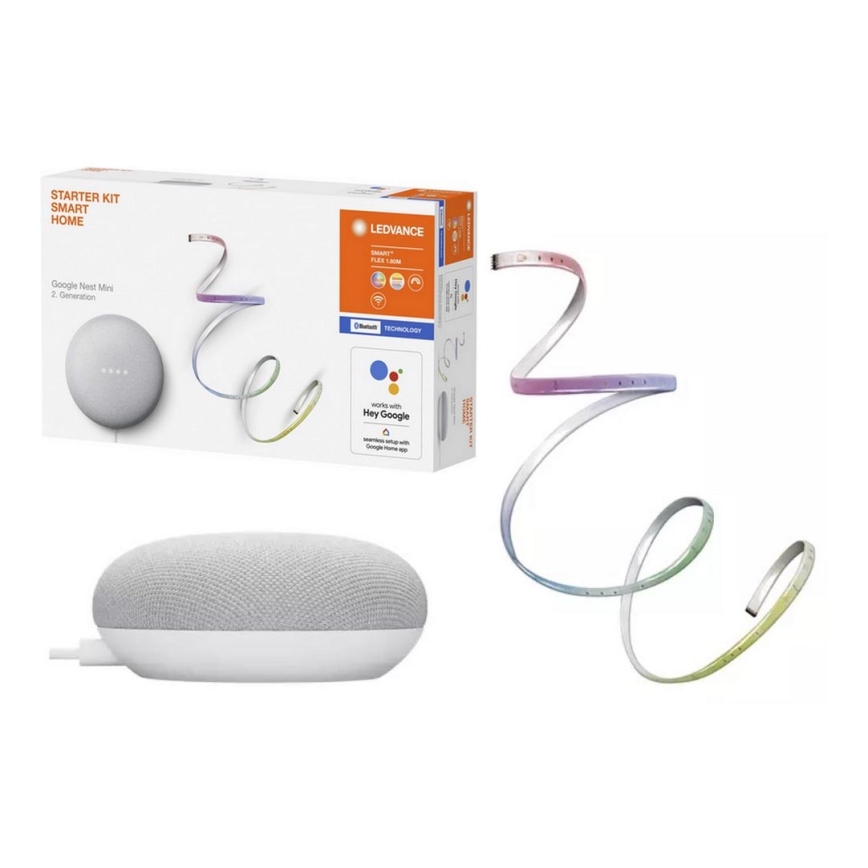 Ledvance - Intelligenter Lautsprecher Google Nest Mini + LED-Leiste 1,8m SMART+ LED/10W/230V