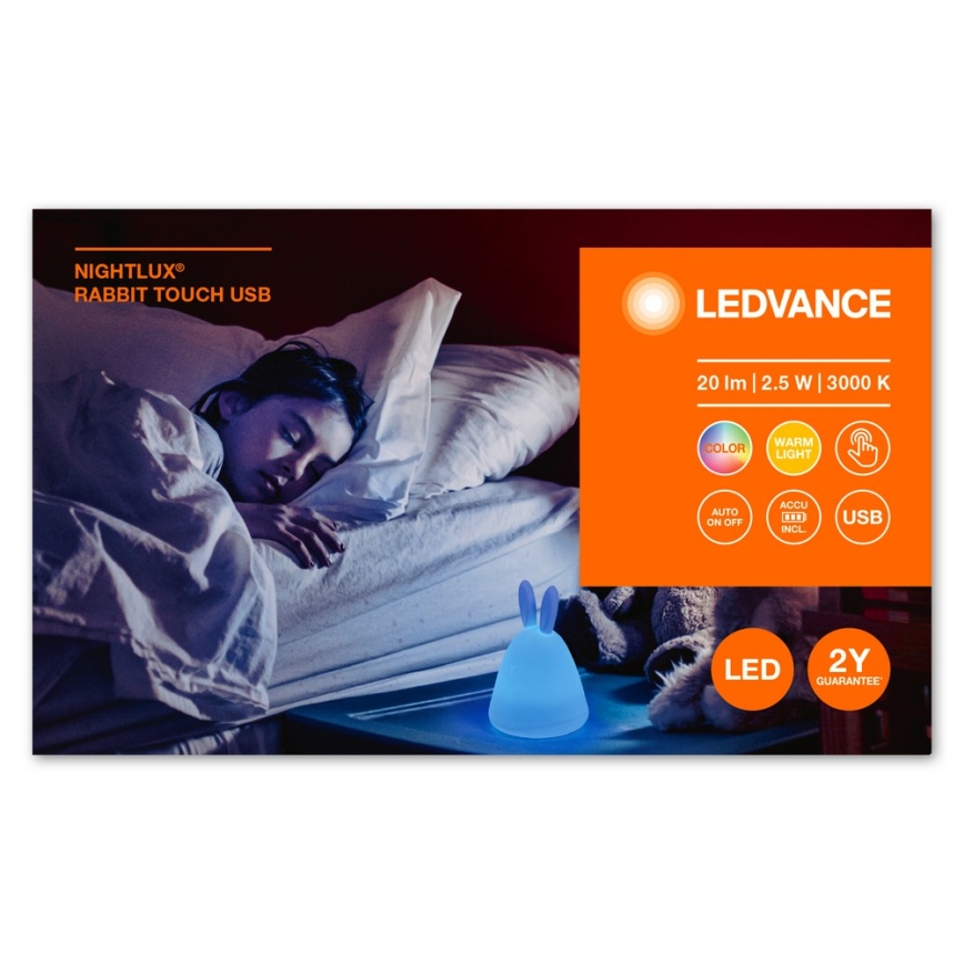 Ledvance - Kleine LED Kinder-Nachtleuchte mit Touch-Funktion TOUCH LED/2,5W/5V 1200 mAh