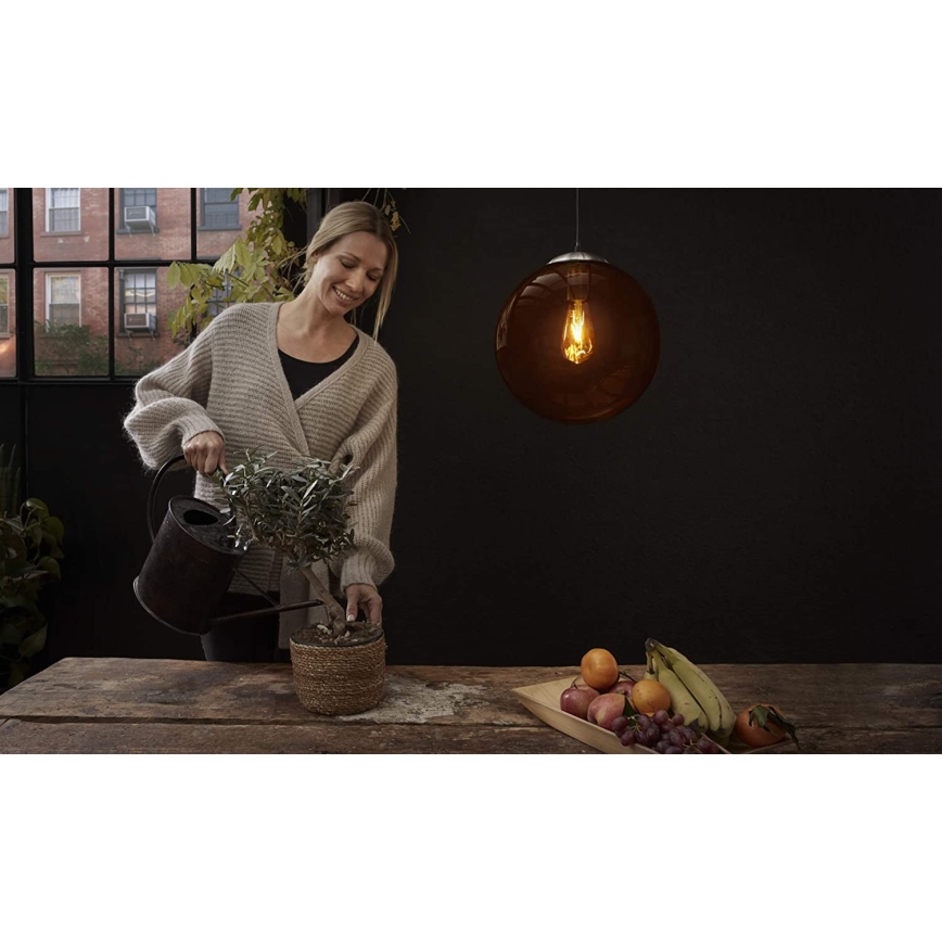 Ledvance - Kronleuchter an Schnur BUBBLE 1xE27/40W/230V orange d. 30 cm