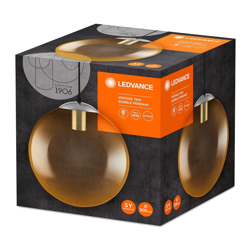 Ledvance - Kronleuchter an Schnur BUBBLE 1xE27/40W/230V orange d. 30 cm