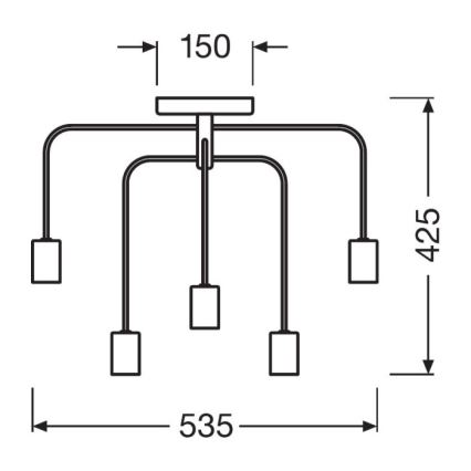 Ledvance - Kronleuchter PIPE 6xE27/40W/230V