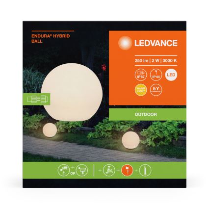 Ledvance - LED-Außenleuchte ENDURA HYBRID BALL LED/2W/12V IP44