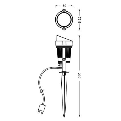 Ledvance - LED-Außenleuchte ENDURA HYBRID SPOT SPIKE LED/1W/12V IP44