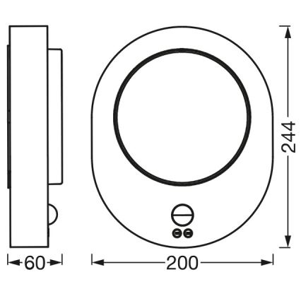 Ledvance - LED-Außenwandleuchte mit Sensor DISC LED/8W/230V IP44