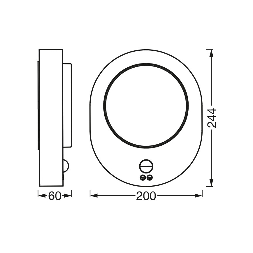 Ledvance - LED-Außenwandleuchte mit Sensor DISC LED/8W/230V IP44
