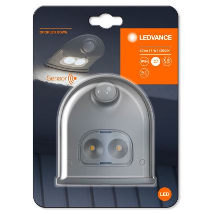 Ledvance - LED Außenwandleuchte mit Sensor DOORLED LED/1W/3xAA IP54