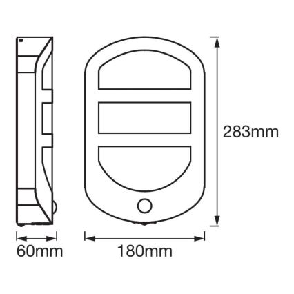 Ledvance - LED-Außenwandleuchte mit Sensor PLATE LED/12,5W/230V IP44