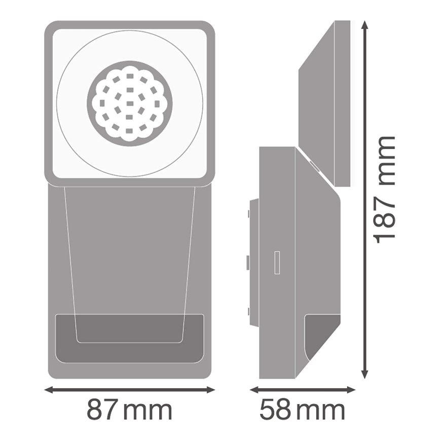 Ledvance -LED Außenwandleuchte mit Sensor SPOT LED/8W/230V IP55 schwarz