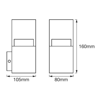 Ledvance - LED Auβen-Wandbeleuchtung CRYSTAL 1xLED/4,5W/230V IP44