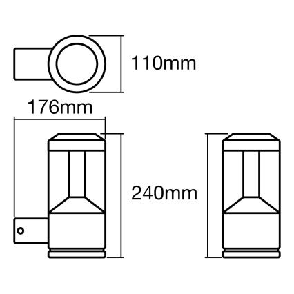 Ledvance - LED Auβen-Wandbeleuchtung LANTERN 1xLED/12W/230V IP44