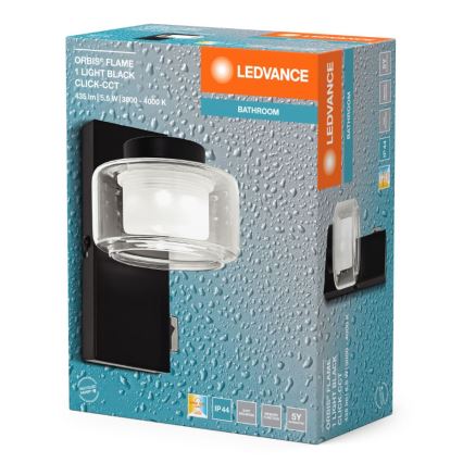 Ledvance - LED Badezimmer-Wandleuchte ORBIS FLAME LED/5,5W/230V 3000/4000K IP44 schwarz