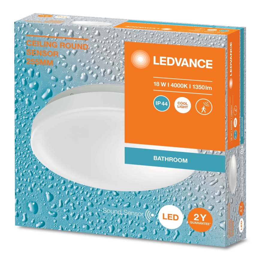 Ledvance - LED-Badezimmer-Deckenleuchte mit Dämmerungssensor CEILING ROUND LED/18W/230V IP44