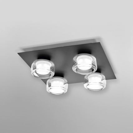 Ledvance - LED-Deckenleuchte für Badezimmer ORBIS FLAME 4xLED/5,5W/230V 3000/4000K IP44 schwarz