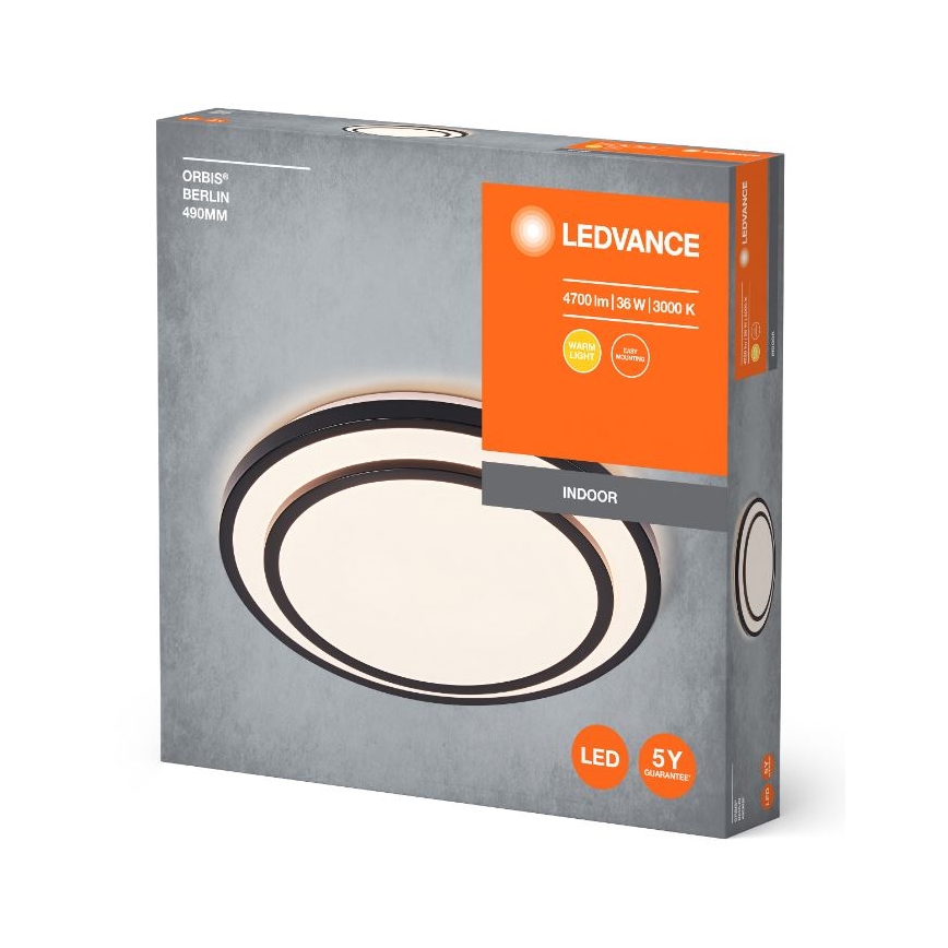 Ledvance - LED-Deckenleuchte ORBIS BERLIN LED/36W/230V schwarz