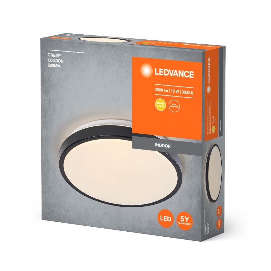 Ledvance - LED-Deckenleuchte ORBIS LONDON LED/16W/230V schwarz