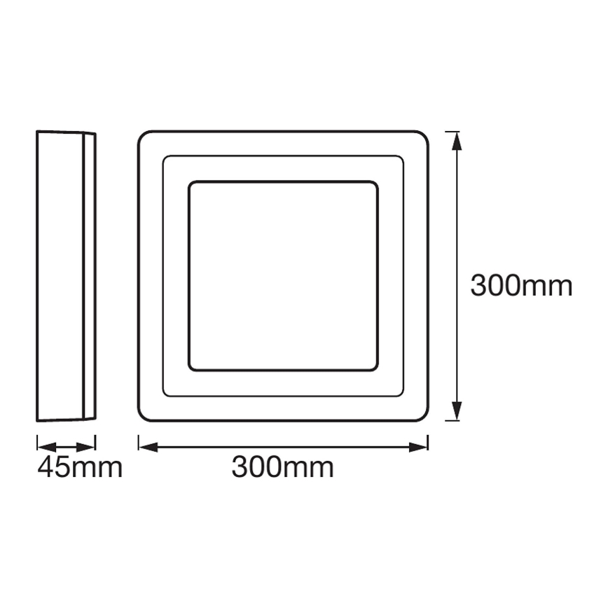 Ledvance - LED-Deckenleuchte SQUARE LED/18W/230V
