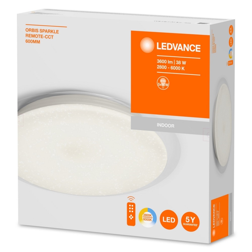 Ledvance - LED Dimmbare Deckenleuchte ORBIS LED/38W/230V + Fernbedienung
