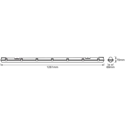 Ledvance – LED-Hochleistungs-Leuchtstofflampe DAMP T8 1xG13/15W/230V IP65