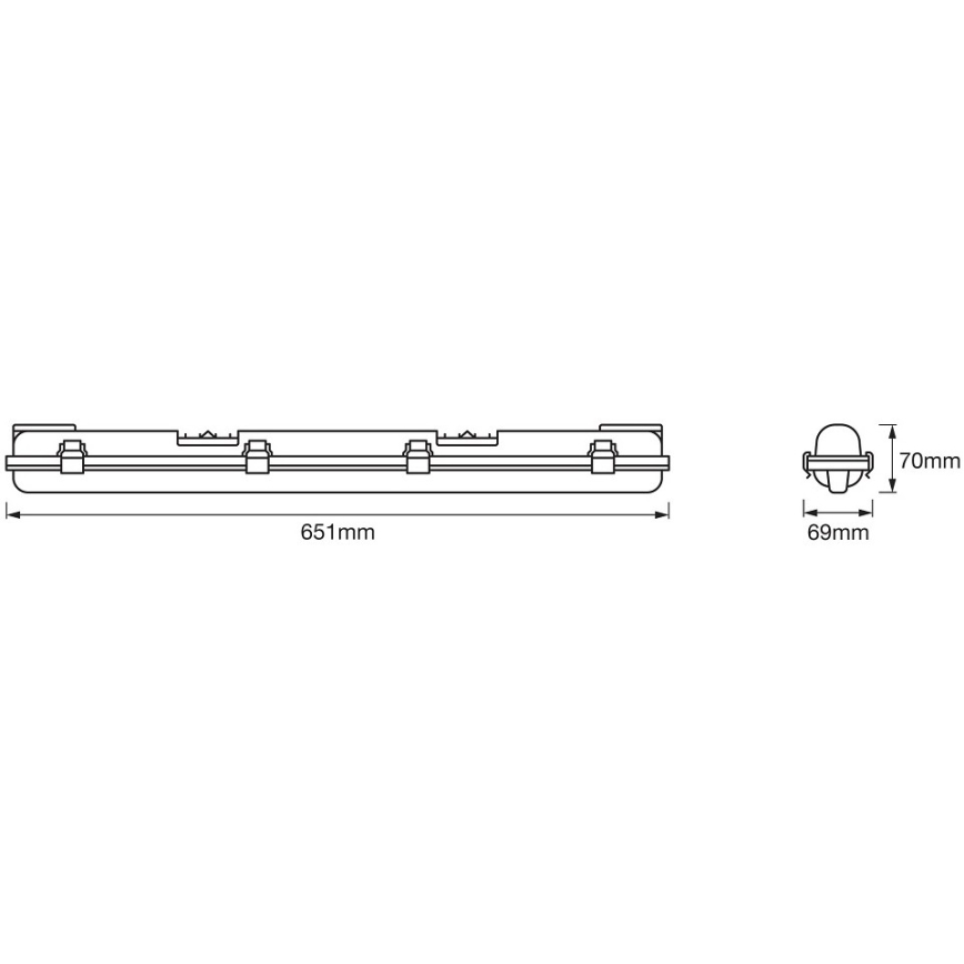 Ledvance – LED-Hochleistungs-Leuchtstofflampe DAMP T8 1xG13/7W/230V IP65