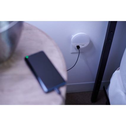 Ledvance - LED-Nachtlicht für Steckdose mit Sensor LUNETTA 2xUSB LED/13W/230V