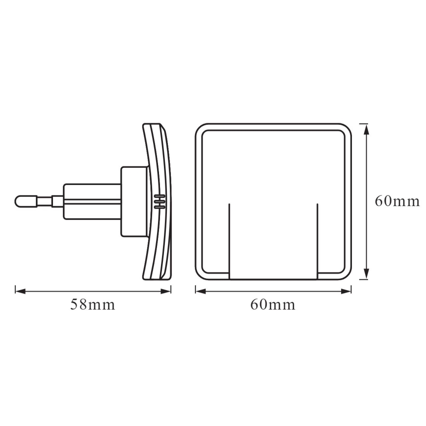 Ledvance - LED-Nachtlicht mit Sensor LUNETTA LED/0,3W/230V 3000K