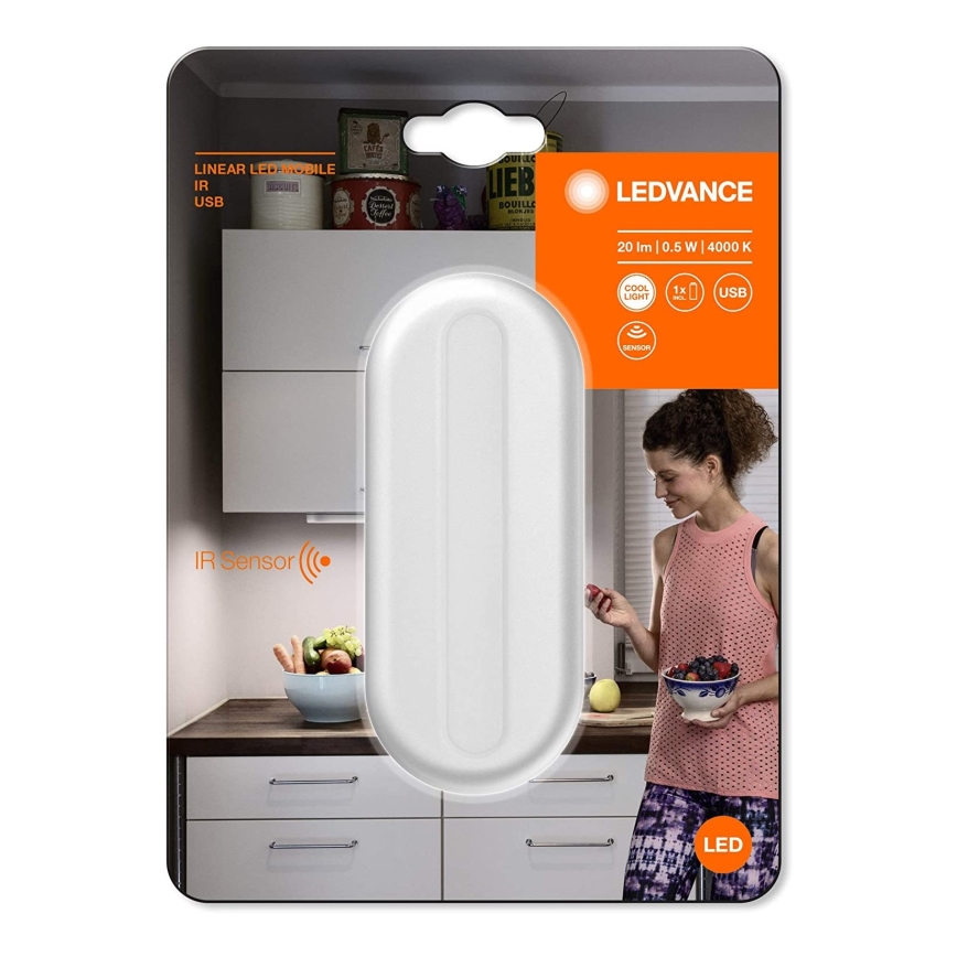 Ledvance - LED-Orientierungsleuchte mit Sensor MOBILE LED/0,5W/3,7V 330 mAh CRI 90