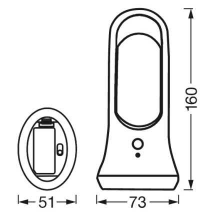 Ledvance - LED-Orientierungslicht mit Sensor MOBILE LED/0,7W/4xAAA