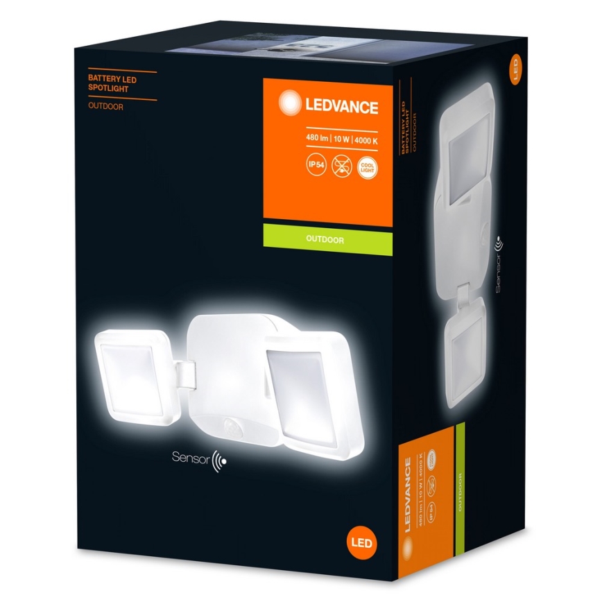 Ledvance - LED-Outdoor-Wandleuchte mit Sensor BATTERY 2xLED/10W/4xD IP54