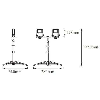 Ledvance - LED Reflektor mit Halterung TRIPOD 2xLED/30W/230V IP65