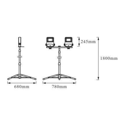 Ledvance - LED Reflektor mit Halterung TRIPOD 2xLED/50W/230V IP65