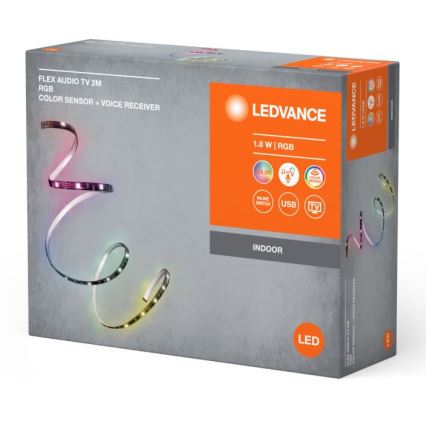Ledvance - LED RGB dimmbarer TV-Streifen mit Sensor FLEX AUDIO 2m LED/1,8W/5V
